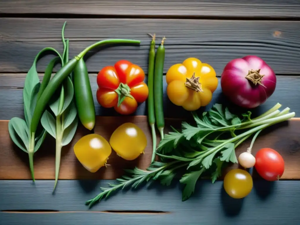 Una hermosa selección de verduras francesas regionales sobre una mesa rústica, resaltando la evolución de la cocina francesa