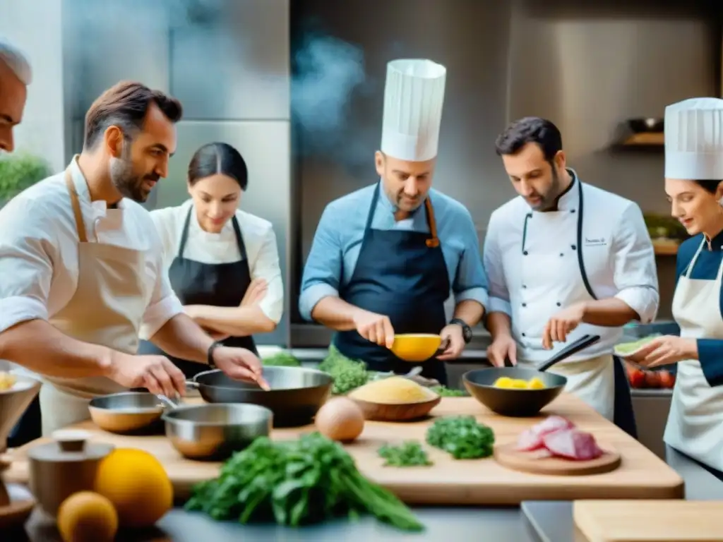 Una imagen detallada muestra un taller de cocina francesa online con intensa interacción