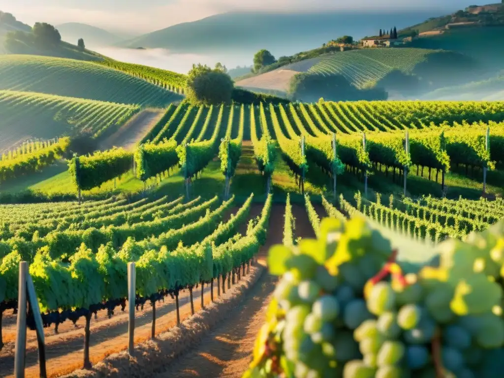 Contraste impactante: biodiversidad en viñedo orgánico vs Impresionante comparativa entre viñedos orgánicos y convencionales