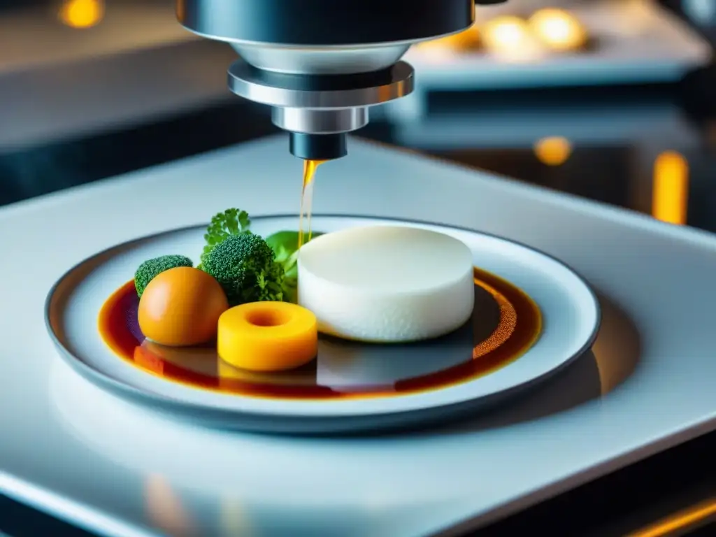 Una impresionante impresión 3D de alimentos en un restaurante francés, fusionando tecnología y gastronomía de alta cocina