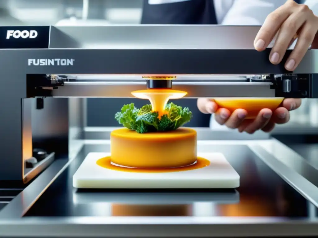 Increíble impresión 3D de alimentos en la gastronomía de Francia: chef y científico observan la creación de un plato gourmet innovador