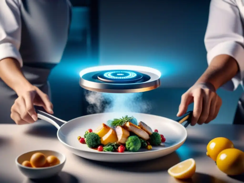 Influencia cultural de la inteligencia artificial en la cocina francesa moderna con tecnología avanzada