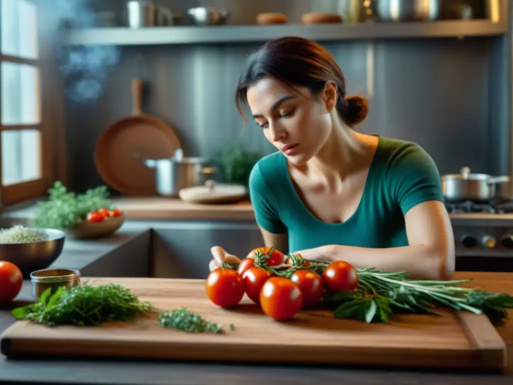 La influencia de la gastronomía francesa en cineastas destacados se refleja en la imagen de un director francés concentrado en una cocina atmosférica