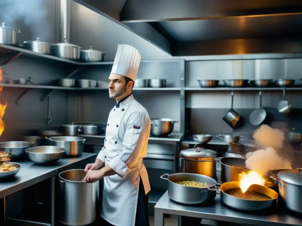 Influencia de las guerras en la formación culinaria francesa durante la Segunda Guerra Mundial, chefs y estudiantes en una caótica cocina histórica