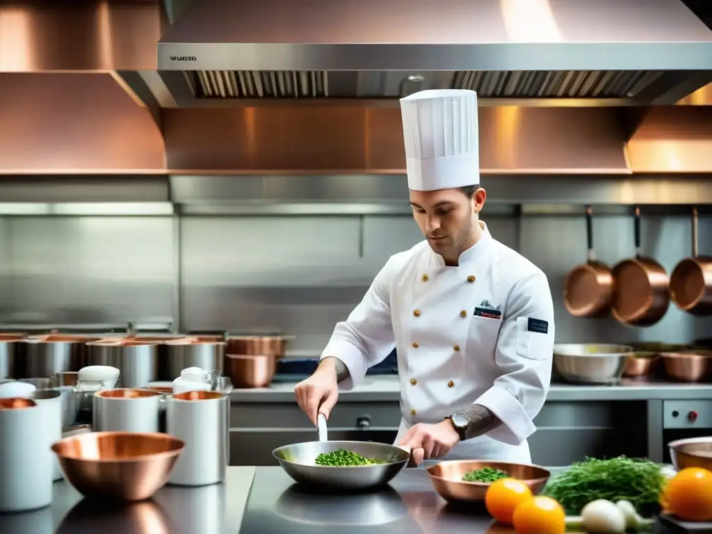 Influencia de la Nouvelle Cuisine en una bulliciosa cocina de una renombrada escuela culinaria francesa