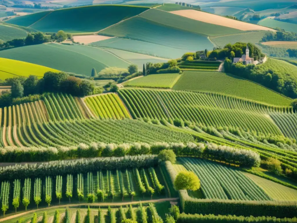 Influencia del suelo en Champagne: Viñedos en la región francesa, bajo cielo azul, revelan la diversidad de terroirs