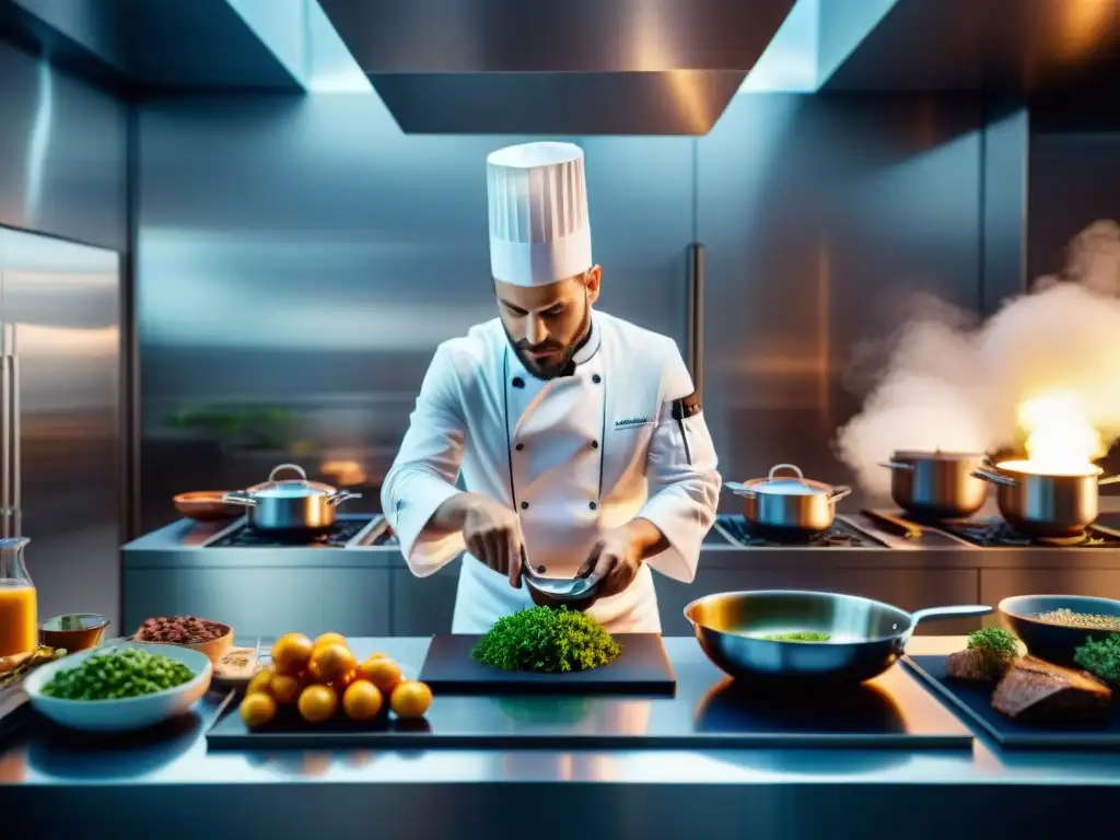 Innovaciones culinarias en gastronomía francesa: Chef y IA crean platos en cocina de vanguardia