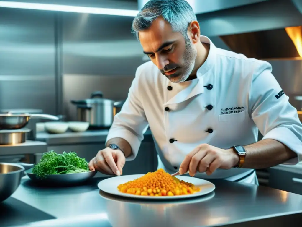 Ferran Adrià crea innovaciones culinarias con pasión en una cocina de alta tecnología