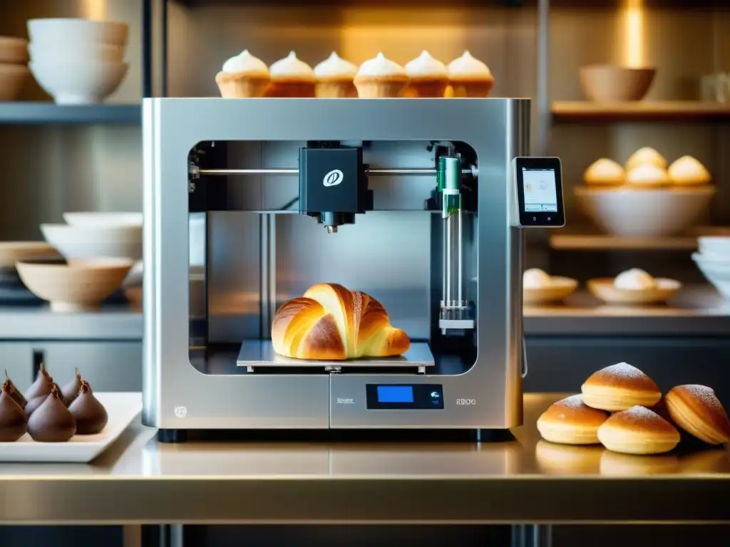 Innovaciones culinarias: 3D printer crea pastelería francesa en cocina de alta gama con ingredientes tradicionales