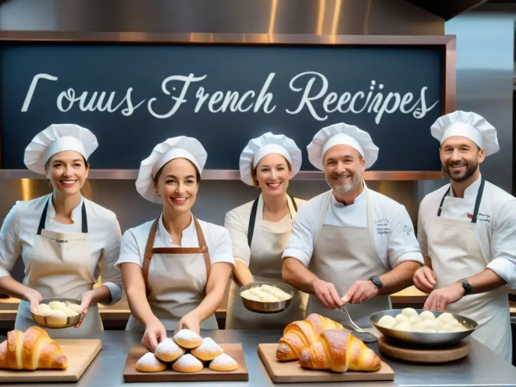 Intenso taller de cocina francesa con deliciosos croissants y ambiente apasionado