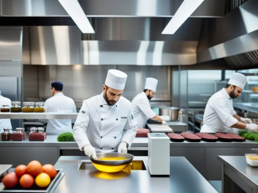 Innovación culinaria: laboratorio de cocina francés de vanguardia El laboratorio culinario francés moderno fusiona arte y tecnología: chefs experimentan con ingredientes exóticos