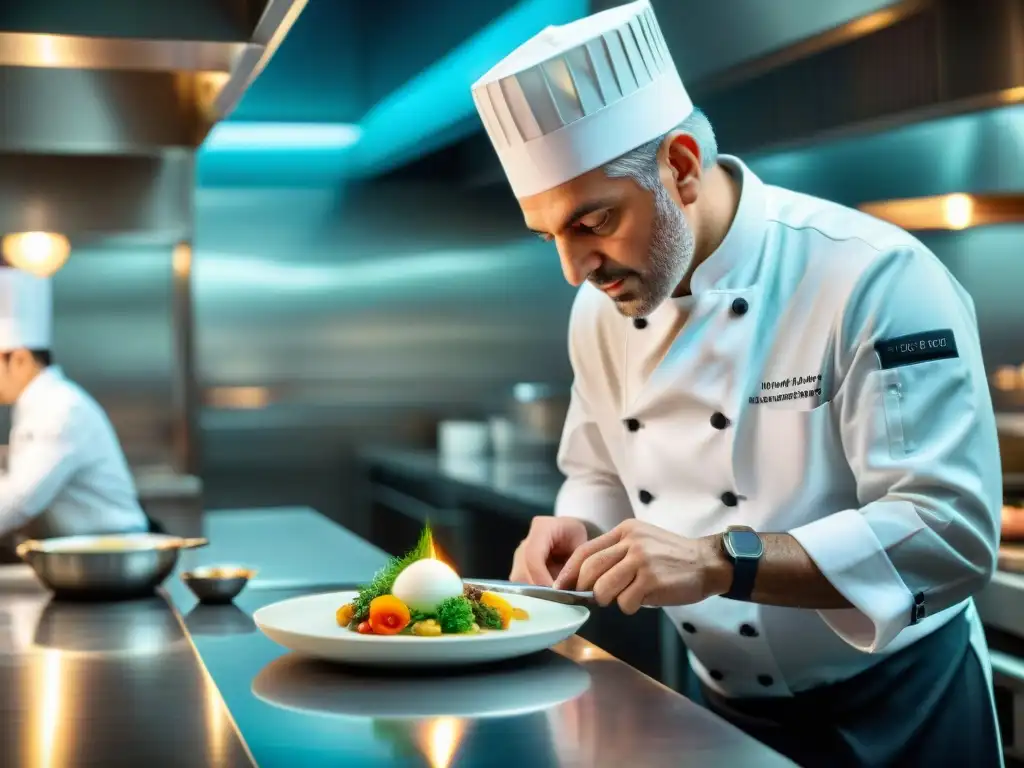 Guy Savoy muestra su maestría en la gastronomía francesa, creando una obra de arte en su restaurante de estrella Michelin