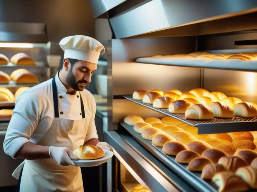 Un maestro panadero da forma a croissants en una bulliciosa panadería en París