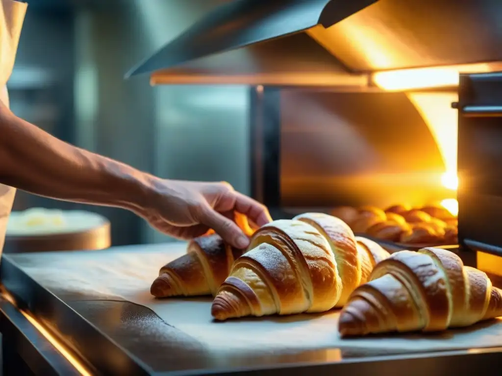 Un maestro panadero francés fermenta la masa de croissants, fusionando mantequilla con maestría