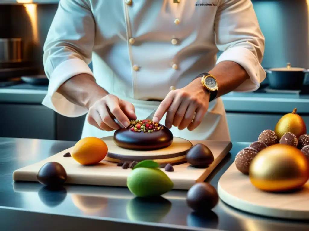 El maestro pastelero Pierre Hermé crea una exquisita obra de arte culinaria en su estudio de cocina moderno