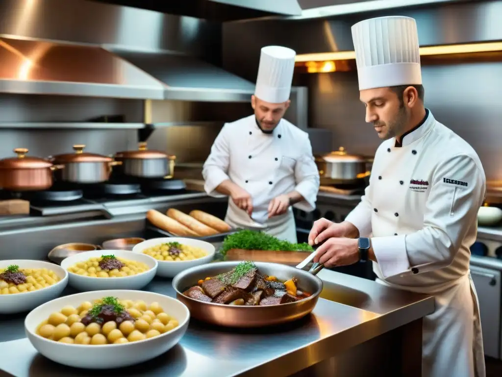 Experimenta la magia de la cocina de un restaurante francés mientras un chef prepara Coq au Vin