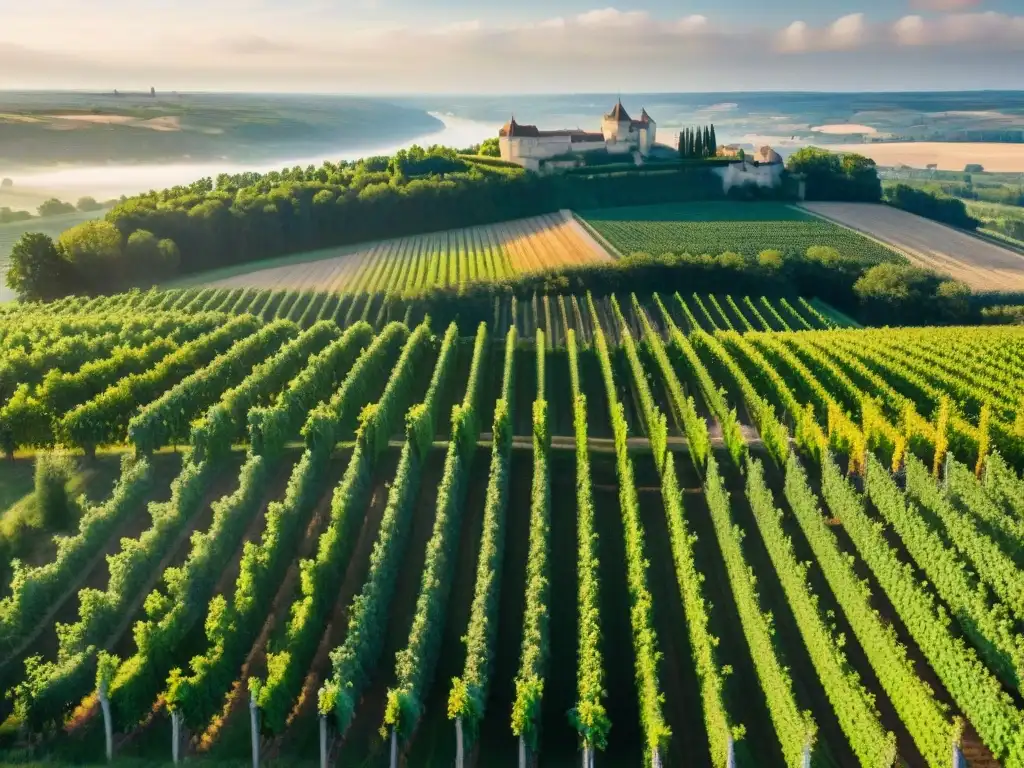 Explora la majestuosidad de los viñedos en Burdeos, Francia, con los colores vibrantes de la gastronomía francesa vinos Burdeos