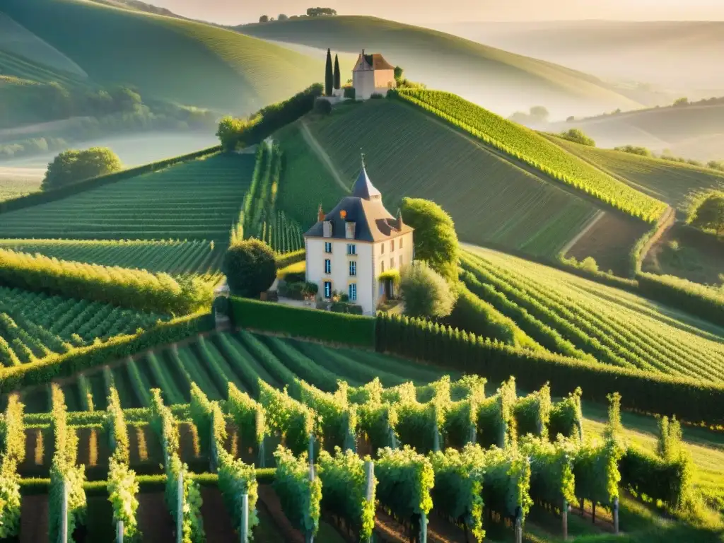 Un majestuoso paisaje de viñedos en la región de Champagne, Francia