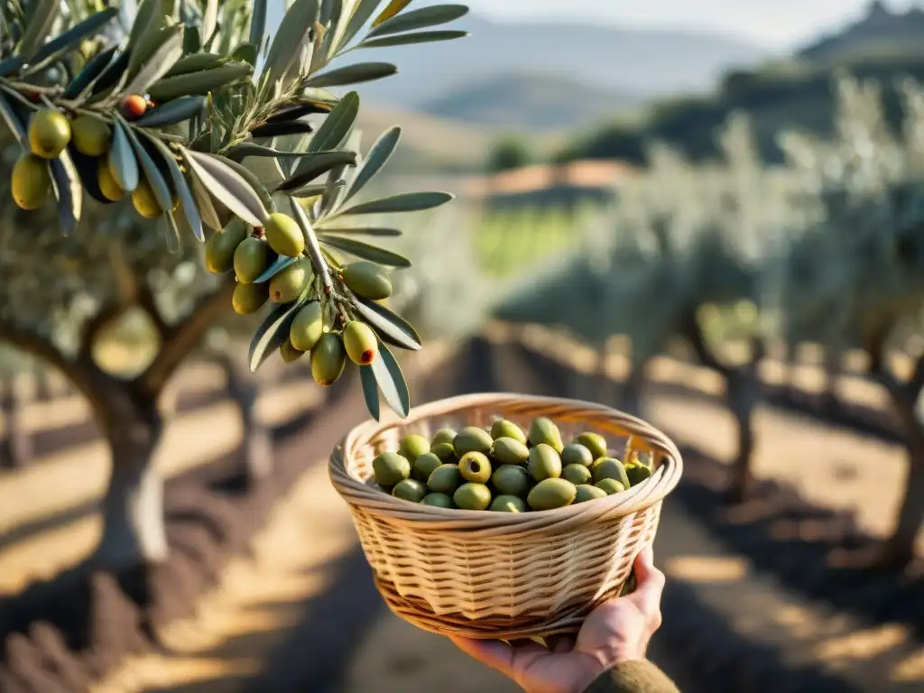 Manos expertas seleccionando aceitunas en Provenza para aceite de oliva