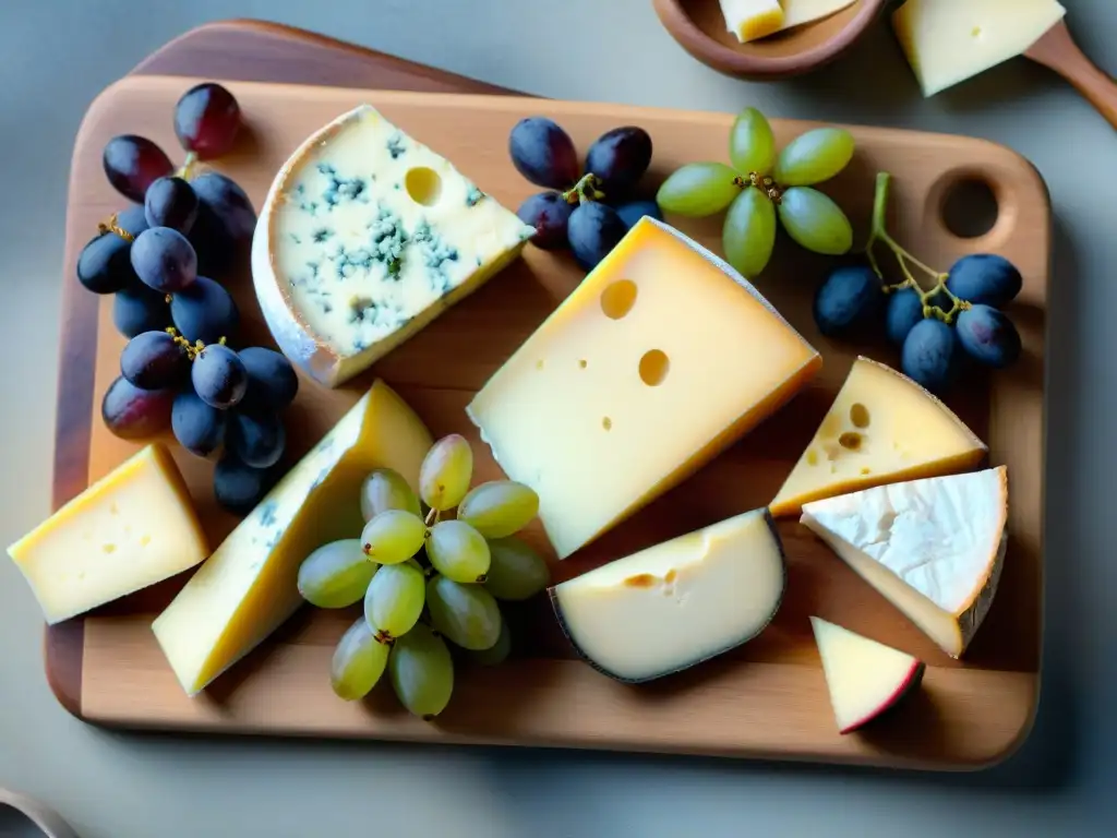 Maridaje vinos quesos del Suroeste francés: Una exquisita tabla de quesos artesanales, frutas y frutos secos en armonía visual y gustativa