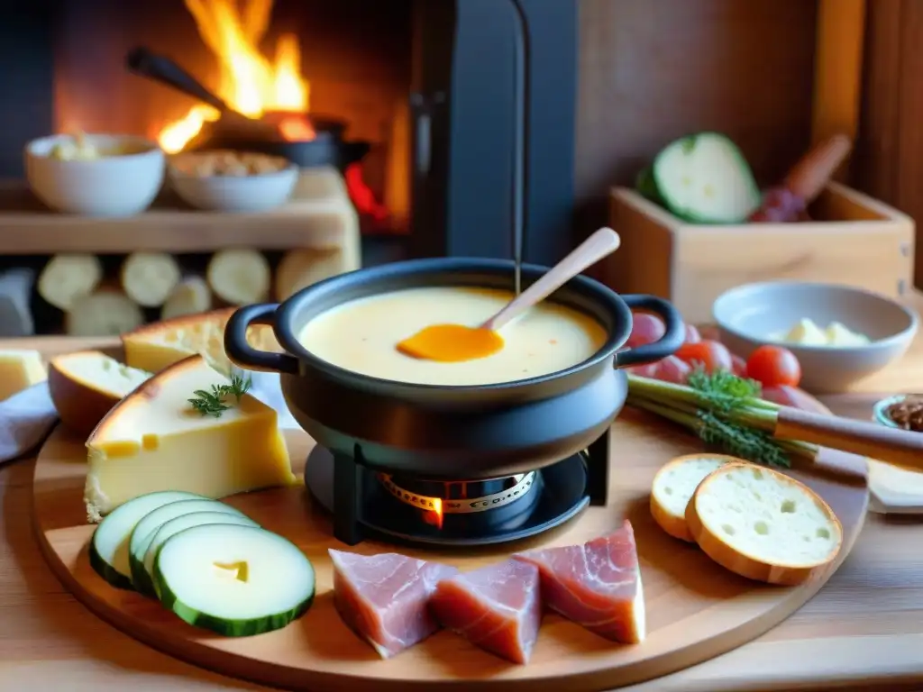 Disfruta de la mejor fondue queso estilo francés en un acogedor chalet con chimenea crepitante