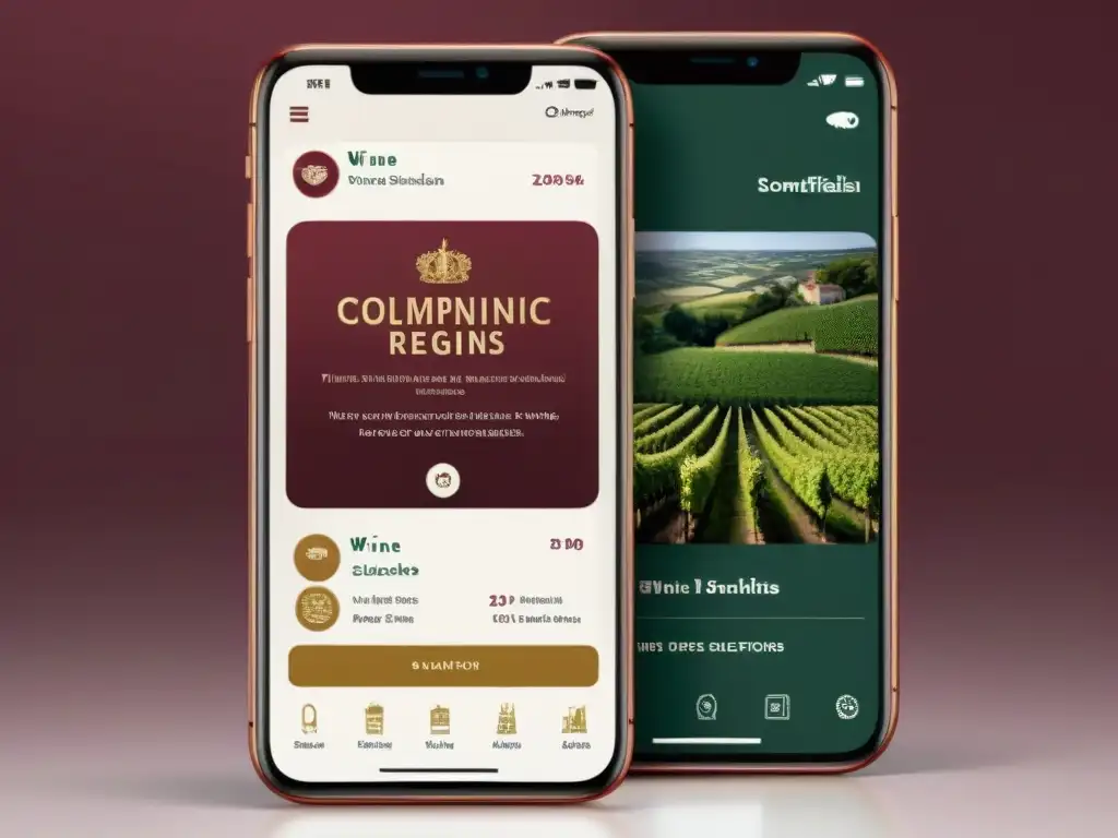 Explora las mejores apps sommelier vinos franceses con detallada interfaz virtual, análisis y recomendaciones elegantes