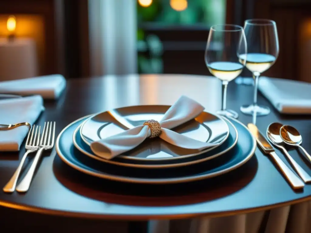 Menaje elegante para presentación de platos franceses en bistró clásico