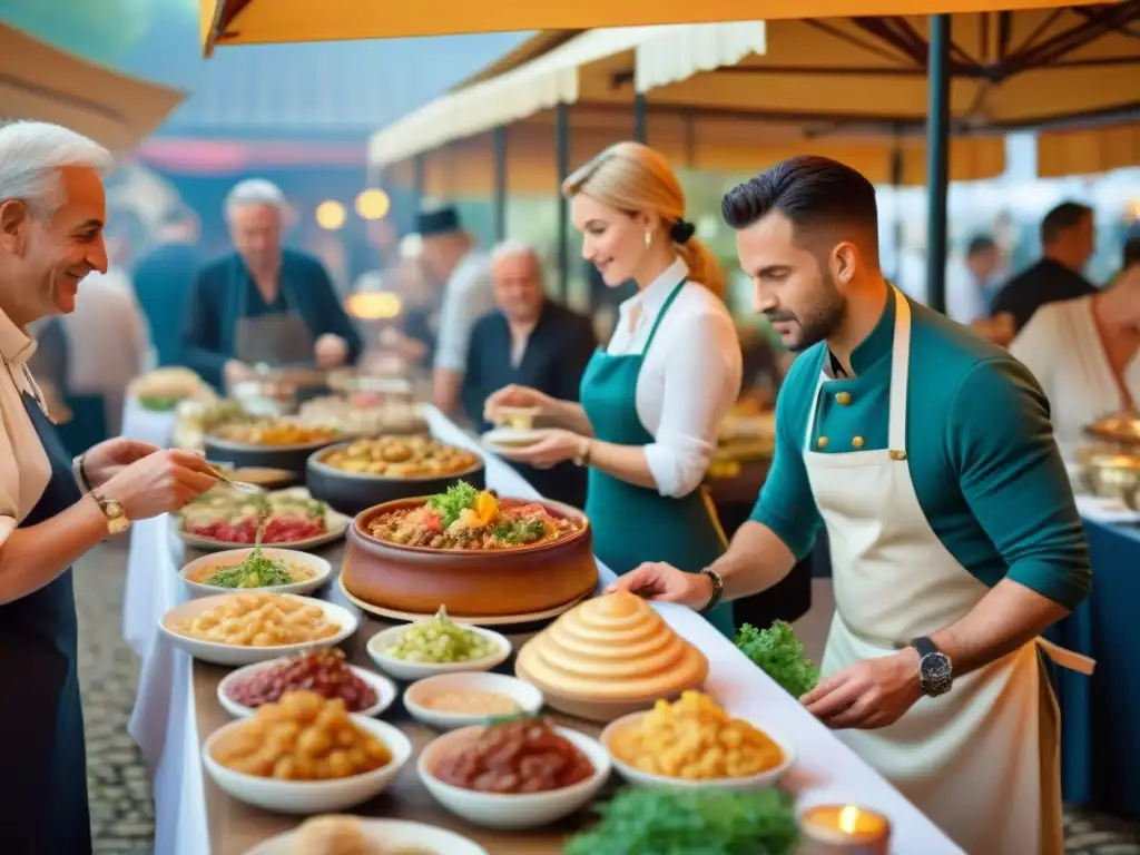 Un mercado alsaciano vibrante con cocina tradicional y creaciones innovadoras, reflejando la evolución de la cocina alsaciana