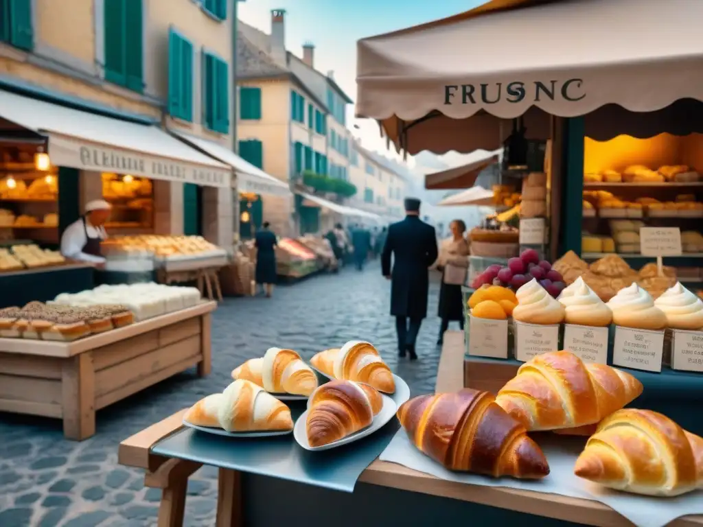 Un mercado bullicioso en Provenza fusionando lo mejor de la repostería francesa y los postres italianos