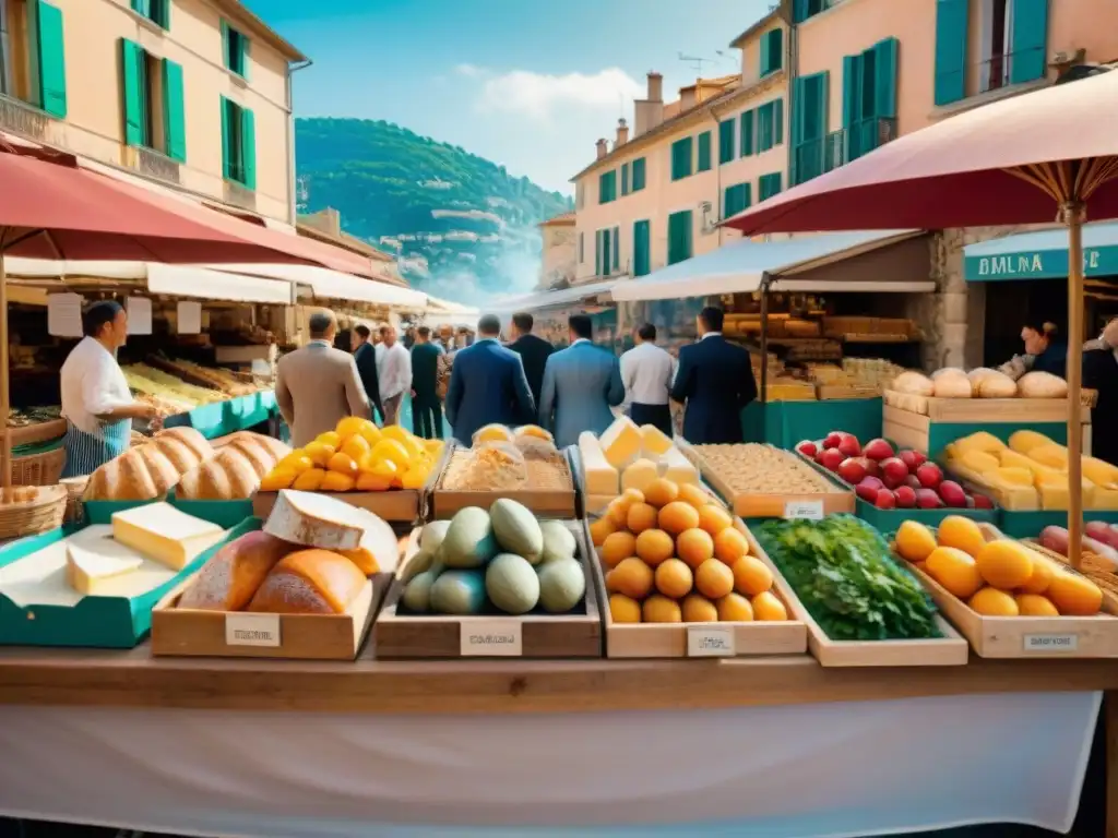 Un mercado bullicioso en la Riviera Francesa con delicias tradicionales y modernas