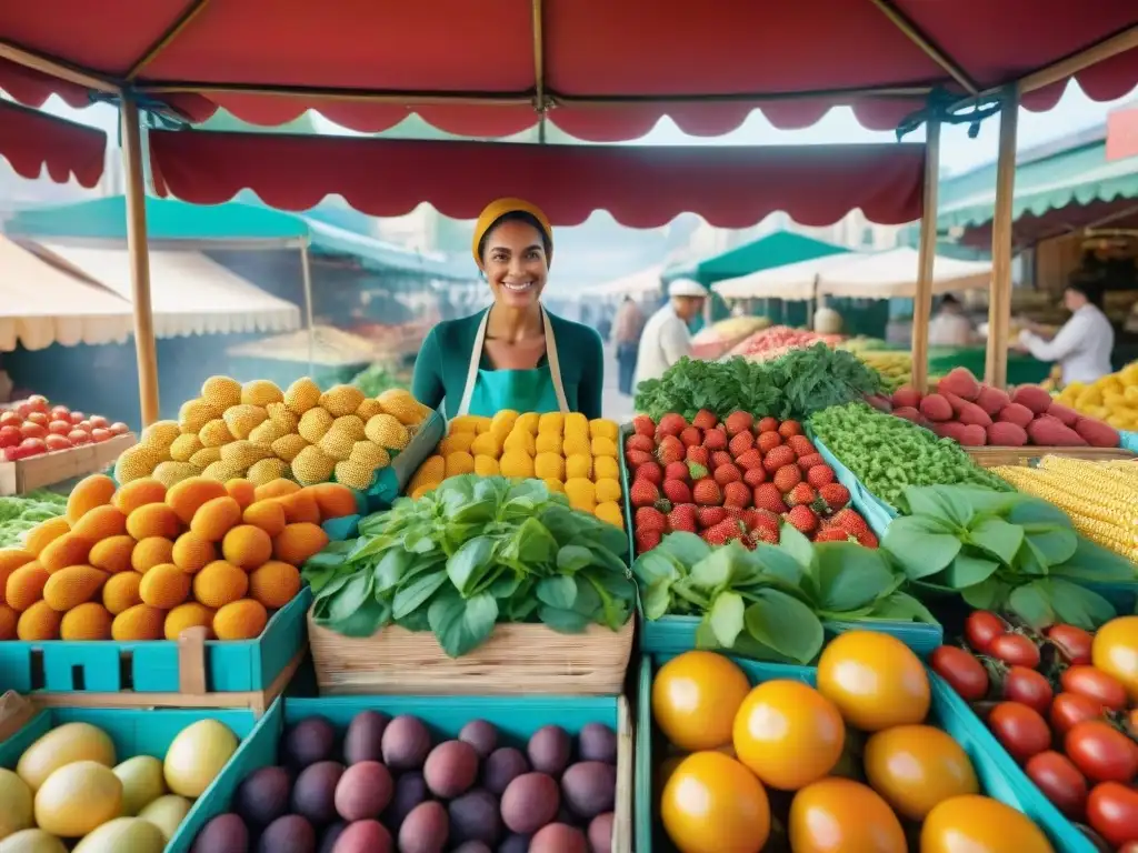 Un mercado francés rebosante de color en la comida: mitos