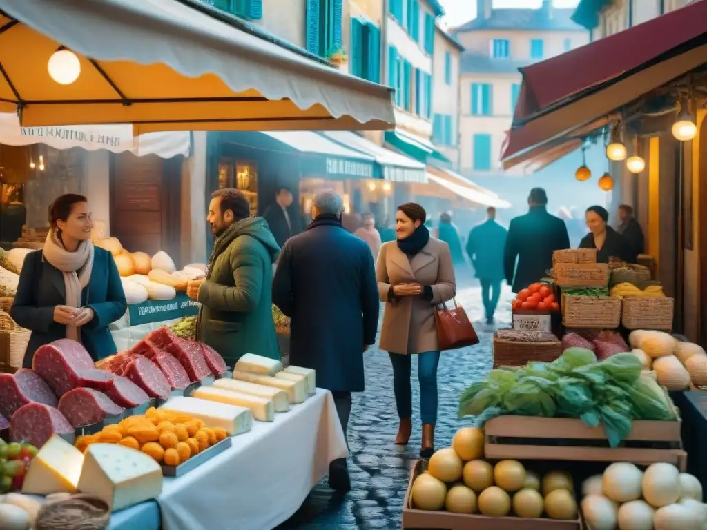 Mercado francés en el Suroeste: coloridas frutas, quesos y embutidos