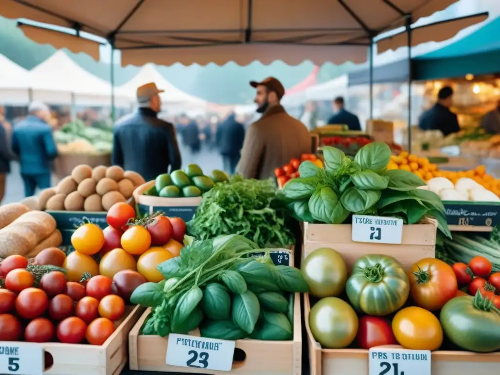 Un mercado en Francia rebosante de ingredientes veganos frescos y coloridos