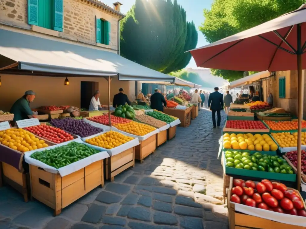 Un mercado tradicional en Languedoc, sur de Francia, rebosante de color y gastronomía local