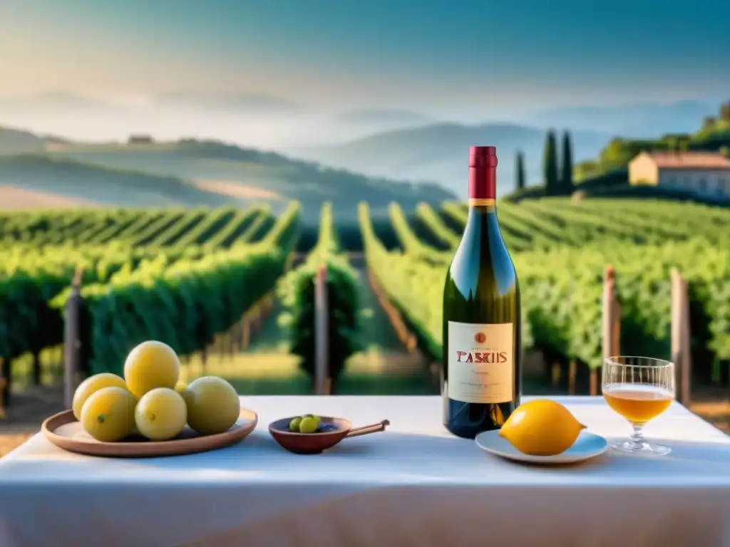 Guía degustación pastis sur Francia: Mesa de bistró con Pastis en el campo de la Provenza