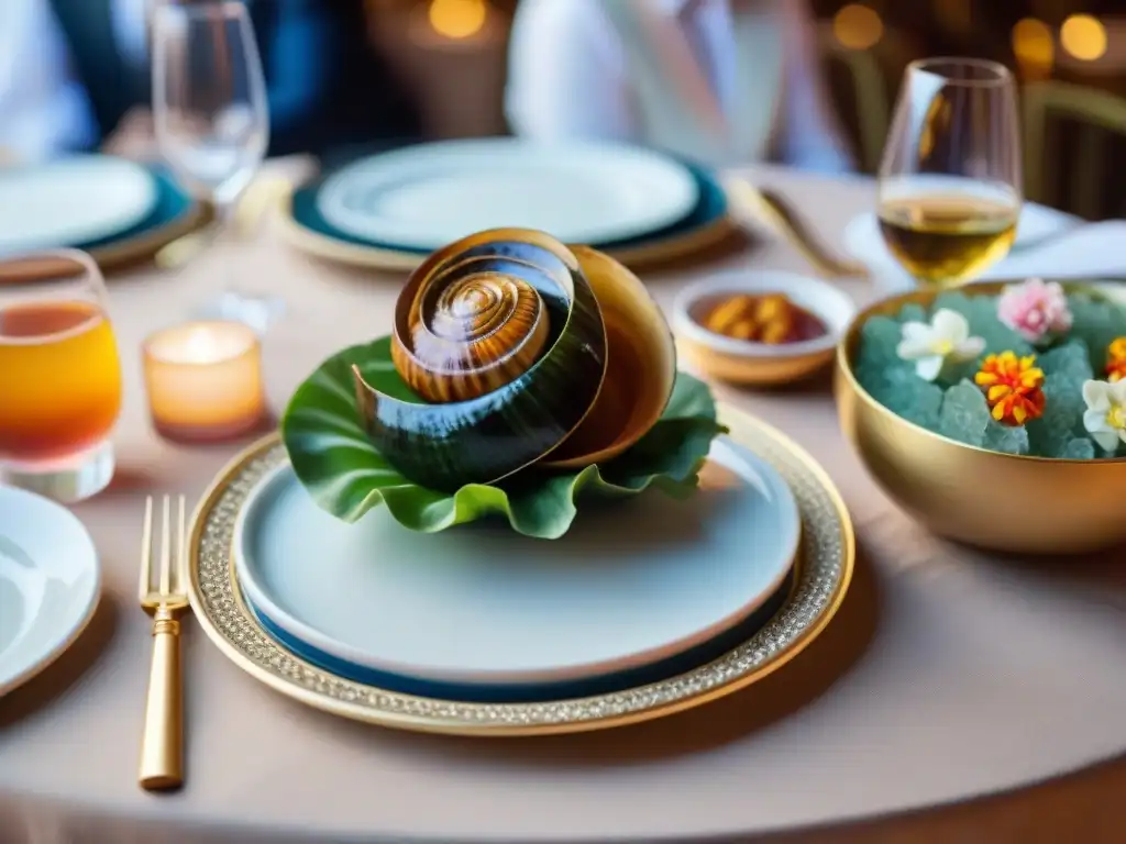 Una mesa exquisitamente decorada con platos de cocina francesa con influencia mundial