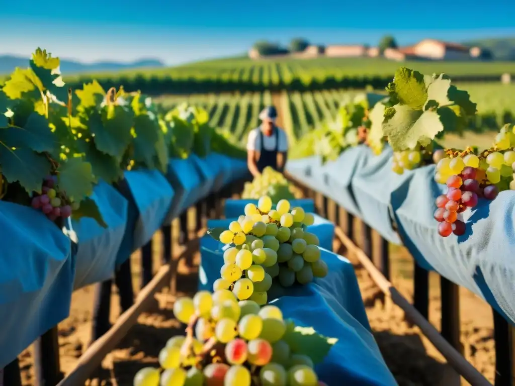 La meticulosa cosecha en un viñedo francés, resalta la artesanía detrás de los mejores vinos blancos franceses festividades