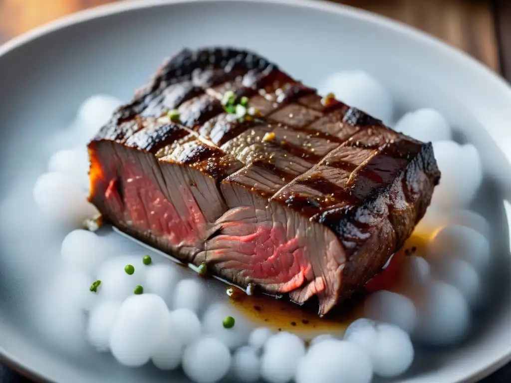 Método Sous Vide Carne: Sumergiendo un filete marinado en un baño de agua controlada, destacando la precisión y técnica profesional