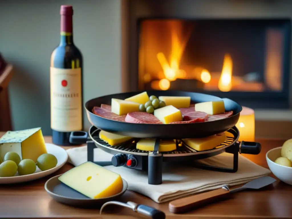 Una noche francesa perfecta: raclette, charcutería, vino y velas