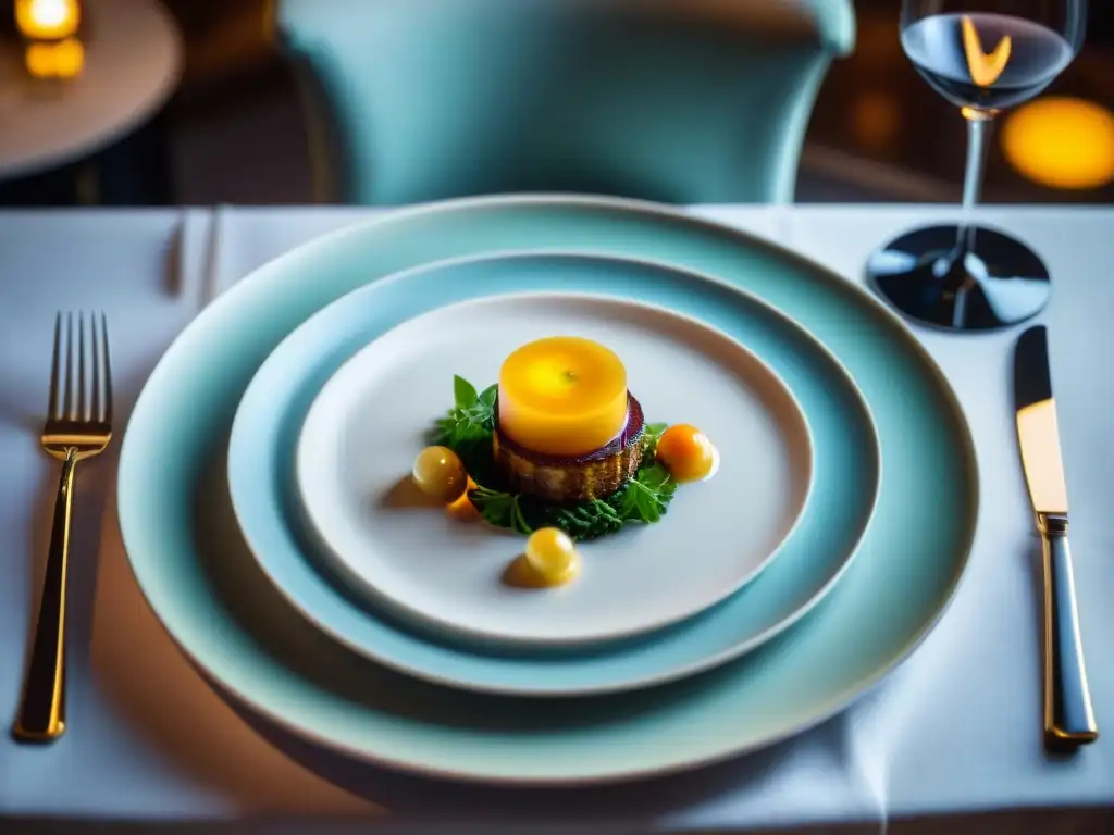 Una obra de arte culinaria en Le Meurice, destacando la excelencia de la gastronomía francesa de lujo en París