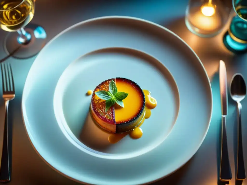 Una obra de arte culinaria francesa en un restaurante con estrella Michelin