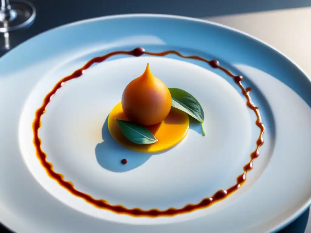 Obra de arte culinaria en restaurante de alta cocina en la Riviera Francesa