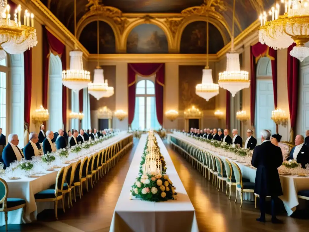 Una opulenta cena en el Palacio de Versalles durante el reinado de Luis XVI