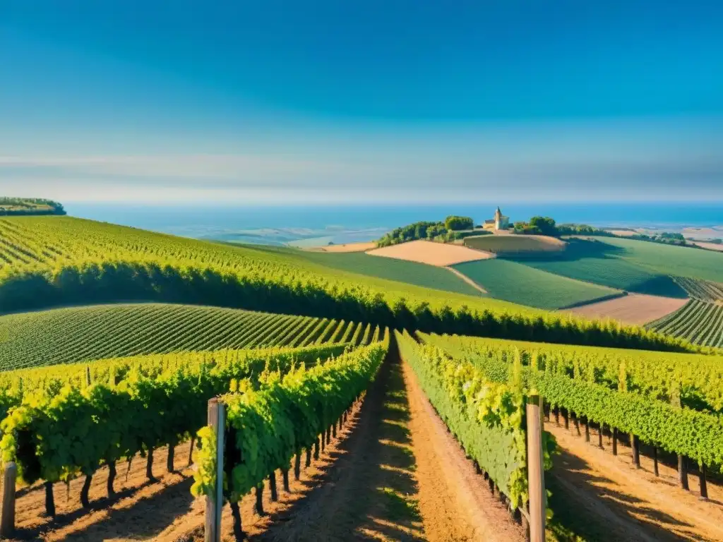 Un paisaje cautivador de viñedos en la campiña francesa