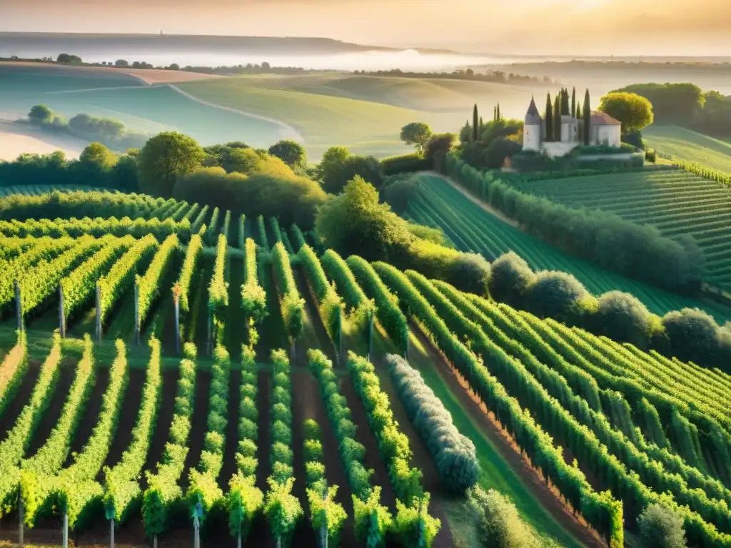 Un paisaje fascinante de viñedos en Borgoña, Francia