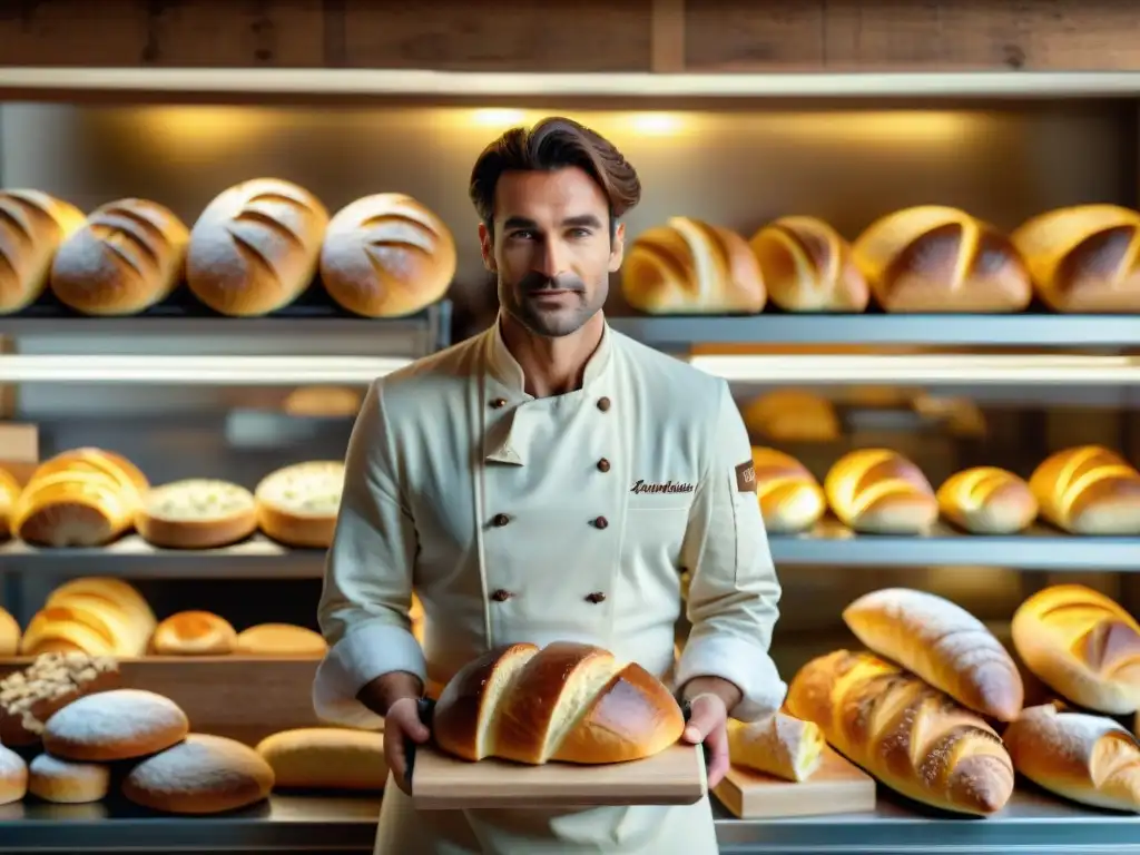 Panadería tradicional francesa con panes, baguettes y pastelería fresca