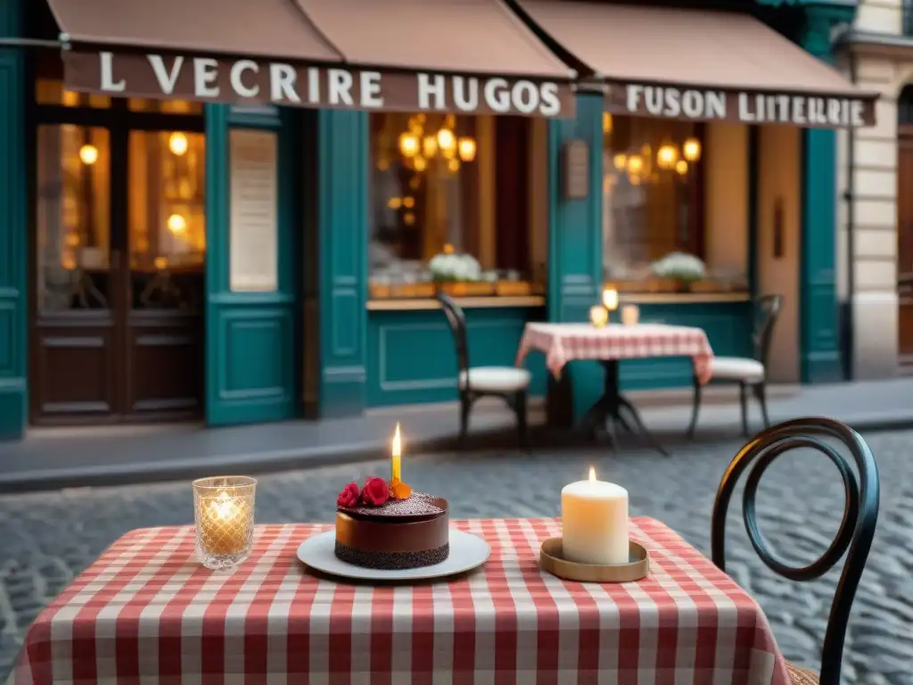 Un rincón parisino romántico con sabores de la gastronomía francesa en un café elegante