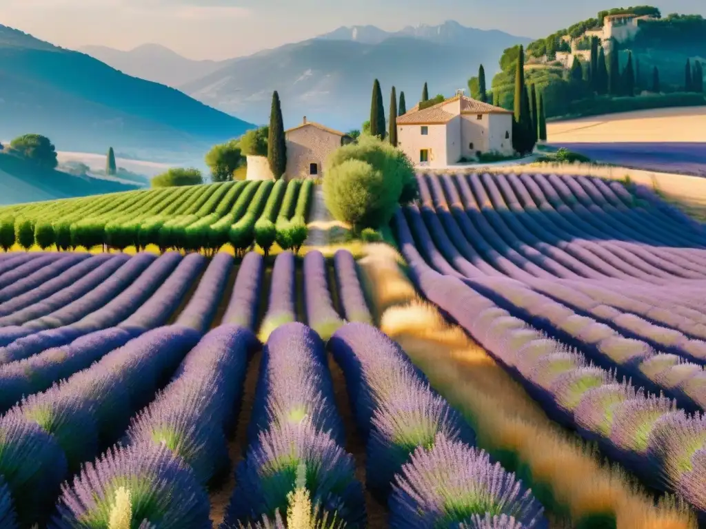 Un paseo en bicicleta por la campiña provenzal entre campos de lavanda en flor, cafés encantadores y los Alpes al fondo