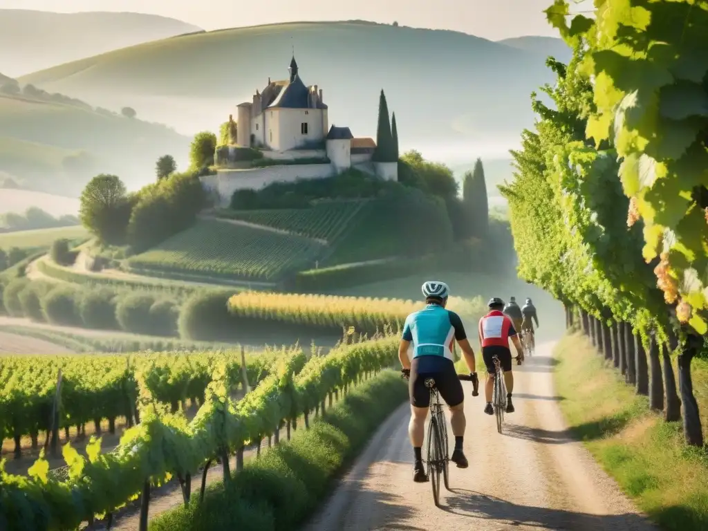 Un paseo en bicicleta por el campo francés con gastronomía local: baguettes, quesos y vino