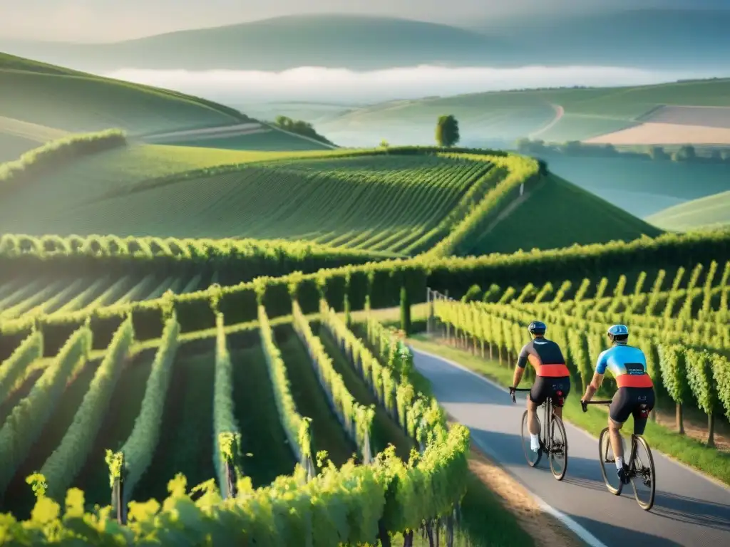 Un paseo en bicicleta entre viñedos de Champagne, Francia, en un tour bodegas gastronomía francesa